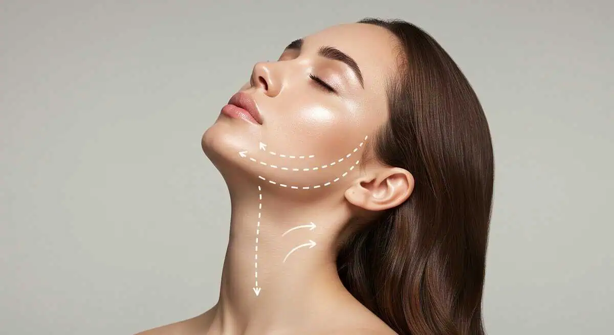 Woman after dermaplaning treatment